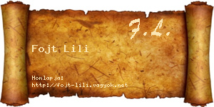 Fojt Lili névjegykártya